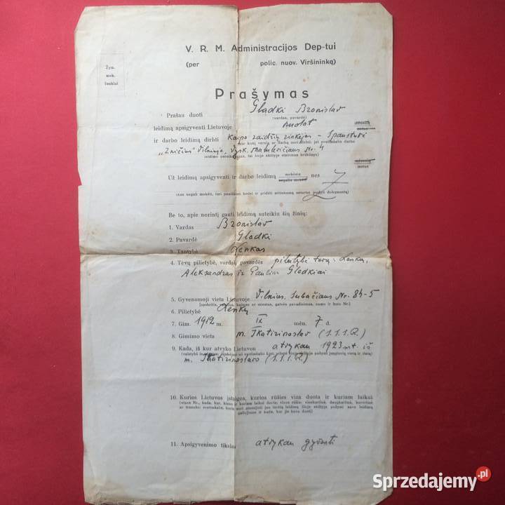 1349 Dokument Z Litwy Gładki Szczecin