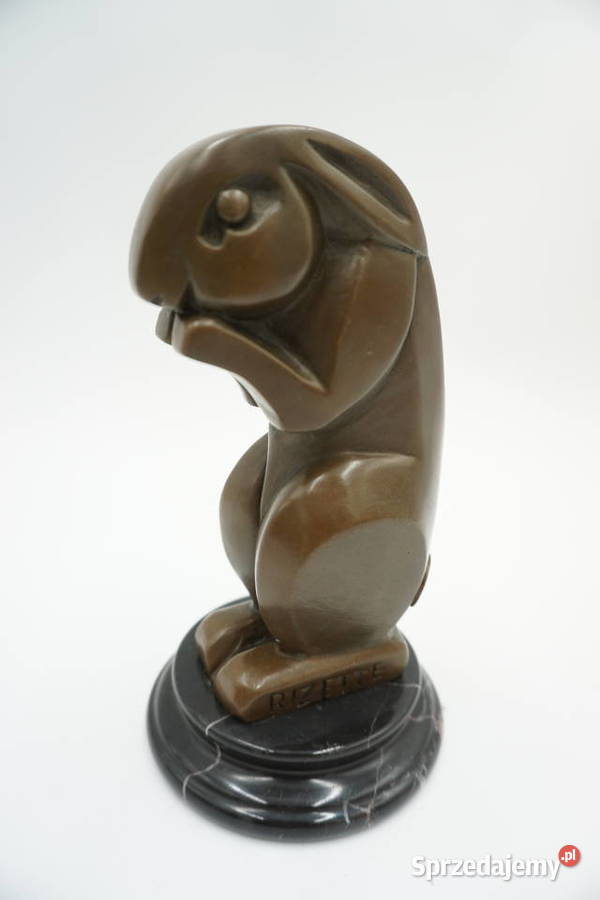 FIGURA Z BRĄZU KRÓLIK KRÓLICZEK ART DECO dolnośląskie Niemcza
