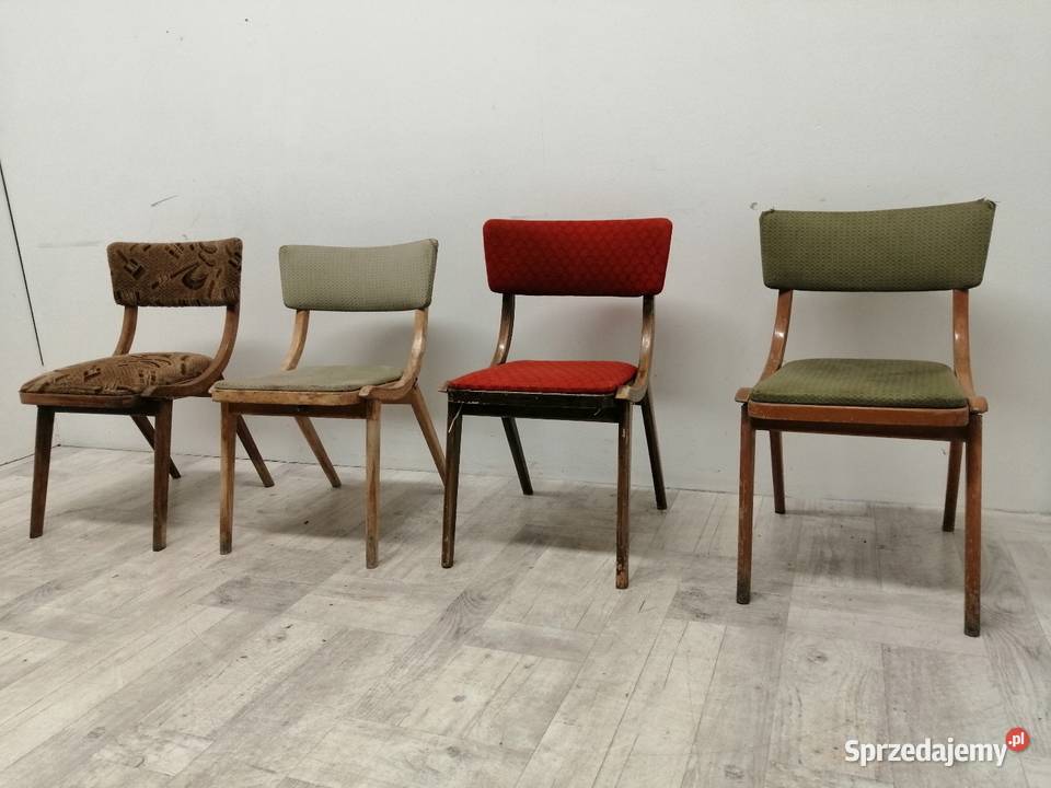krzesło krzesła prl skoczek komplet do salonu Radomsko