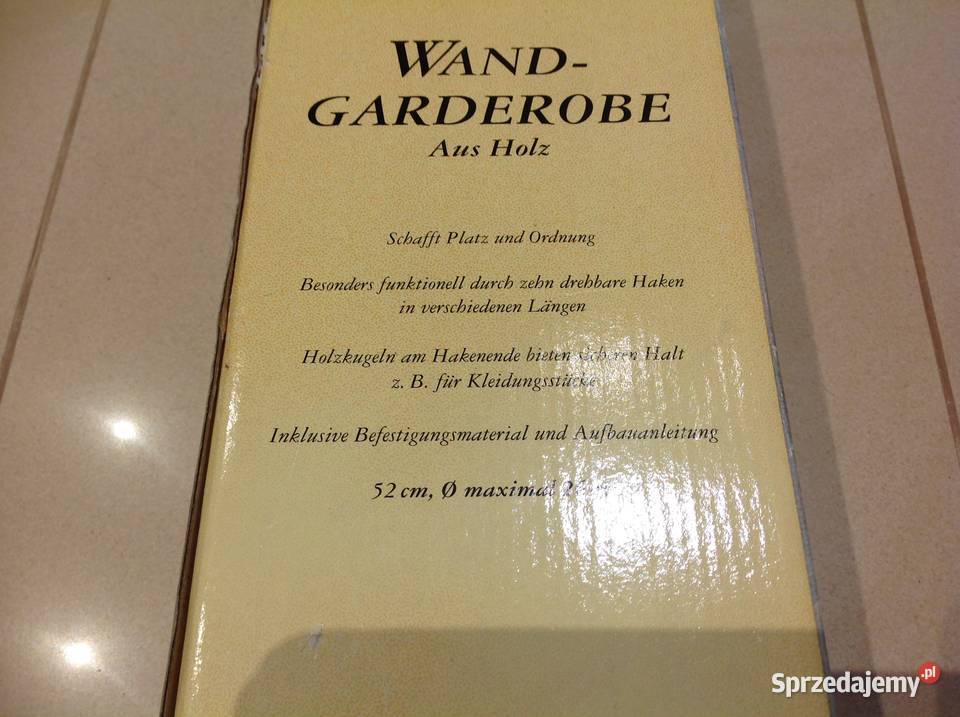 Wieszak Drewniany Łazienkowy Garderoba Vintage beżowy Nowa Sól sprzedam