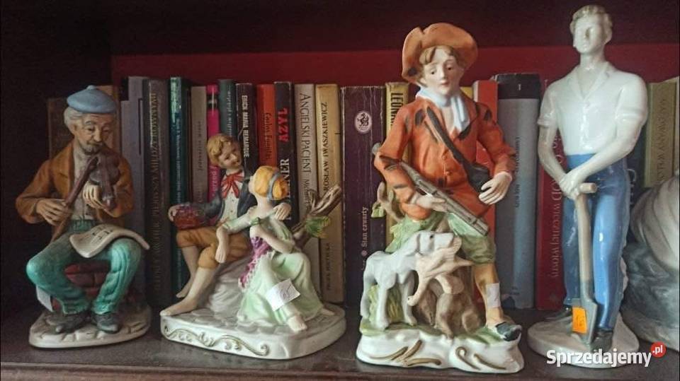 Figurka myśliwego z psem Bez sygnatury Piękna pomorskie sprzedam