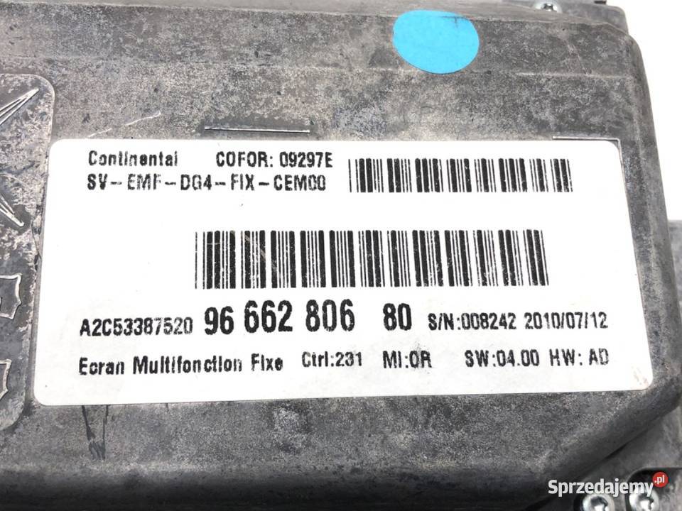 WYŚWIETLACZ CITROEN C5 III 9666280680 EKRAN