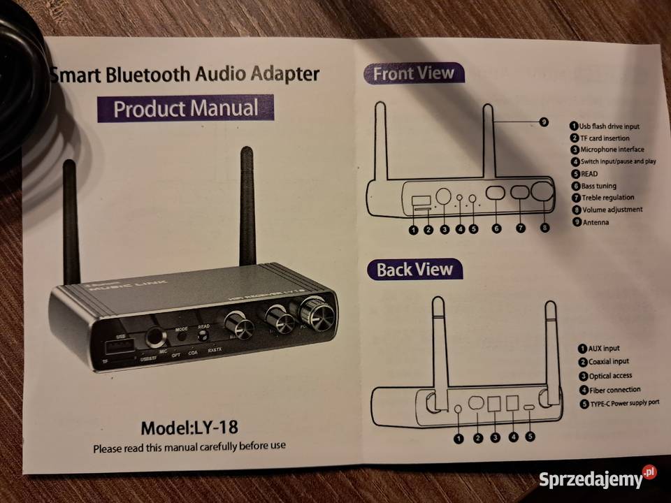 nowy inteligentny adapter audio bluetooth LY18 świętokrzyskie Sandomierz sprzedam