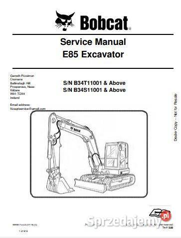 Bobcat E50 E85 S70 T250 instrukcja naprawy Kielce sprzedam