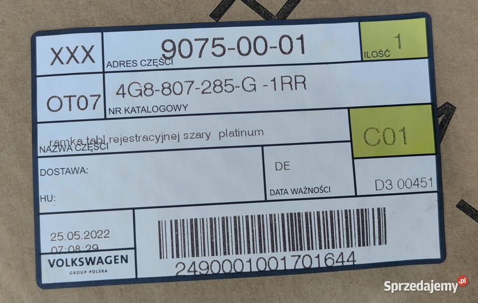 Audi A7 2011 ramka tablrejestracyjnej szary Rożnów sprzedam