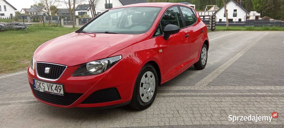 Seat Ibiza 09r 12benzyna 108t czerwony welurowa tapicerka