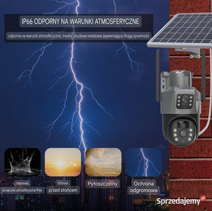 Kamera Solarna Obrotowa na kartę SIM 8MP IP66 Będzin
