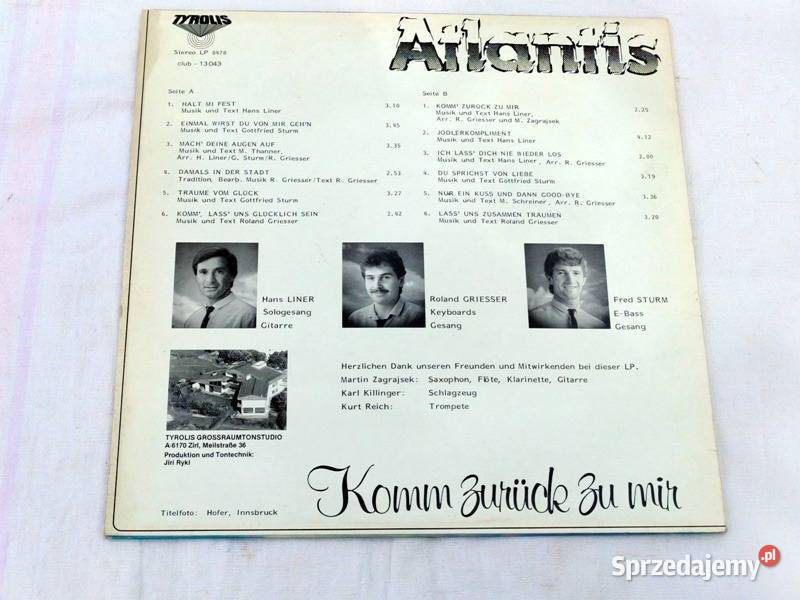 Atlantis Komm Zurck Zu Mir Album 1 płyta Kraków
