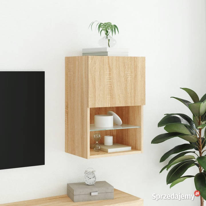 Szafka TV z LED dąb sonoma 405x30x60 WM837033 Warszawa