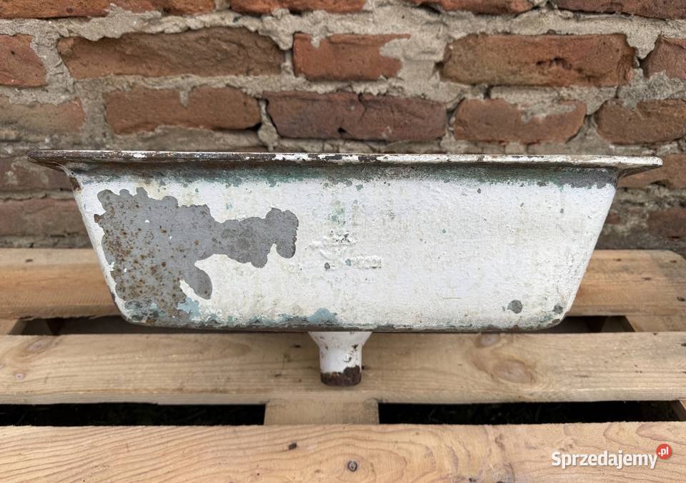 STARY ZLEW ŻELIWNY UMYWALKA SYGNOWANY Bielawa