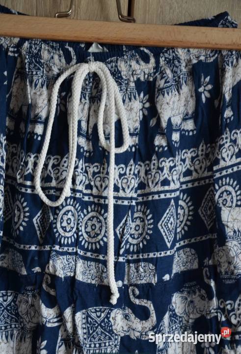 SPODNIE damskie indyjskie Haremki M S midi niebieski Lublin