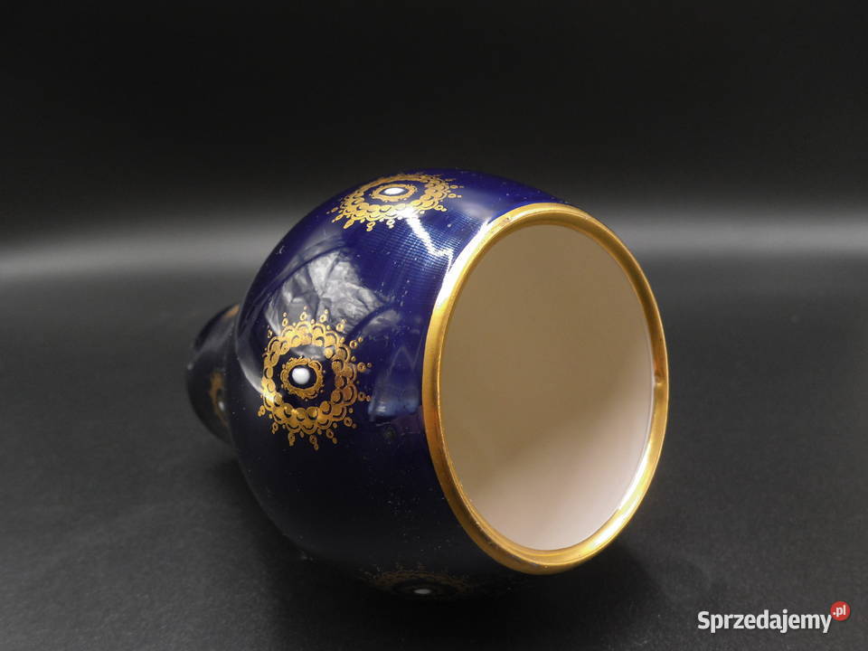 Porcelanowy kobaltowy wazon UNTER WEISS BACH Raszków