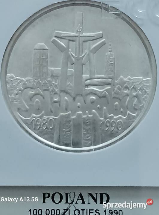 100 000 Solidarność 1990 r TYP B MS63 GCN Konin sprzedam