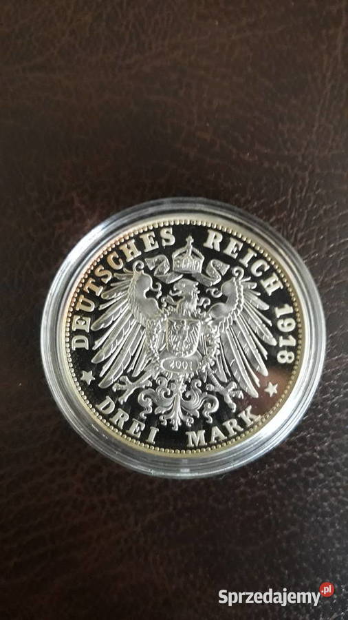 3 marki1918 rBajernreplika z 2001 rlustrzanka Konin