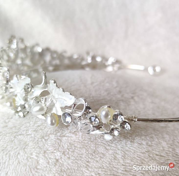 Korona tiara opaska naszyjnik kolczyki komplet