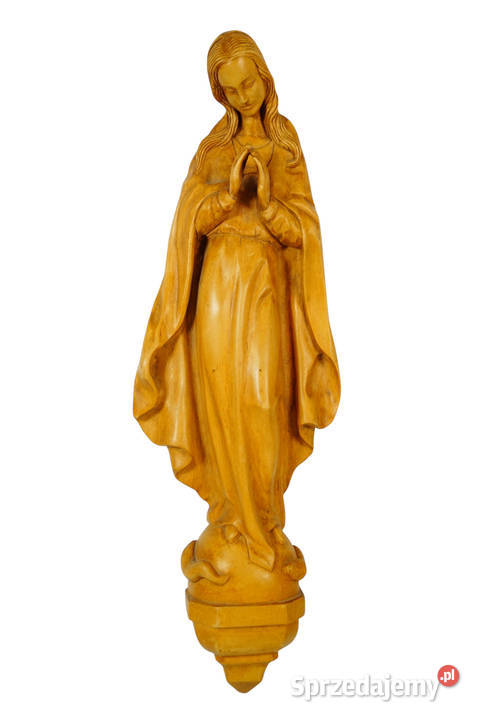 Duża drewniana rzeźba figura Matka Boska Madonna Gizałki