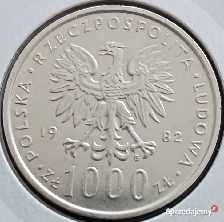 1000 Papież Jan Paweł II 1982 r 6 UNC Konin