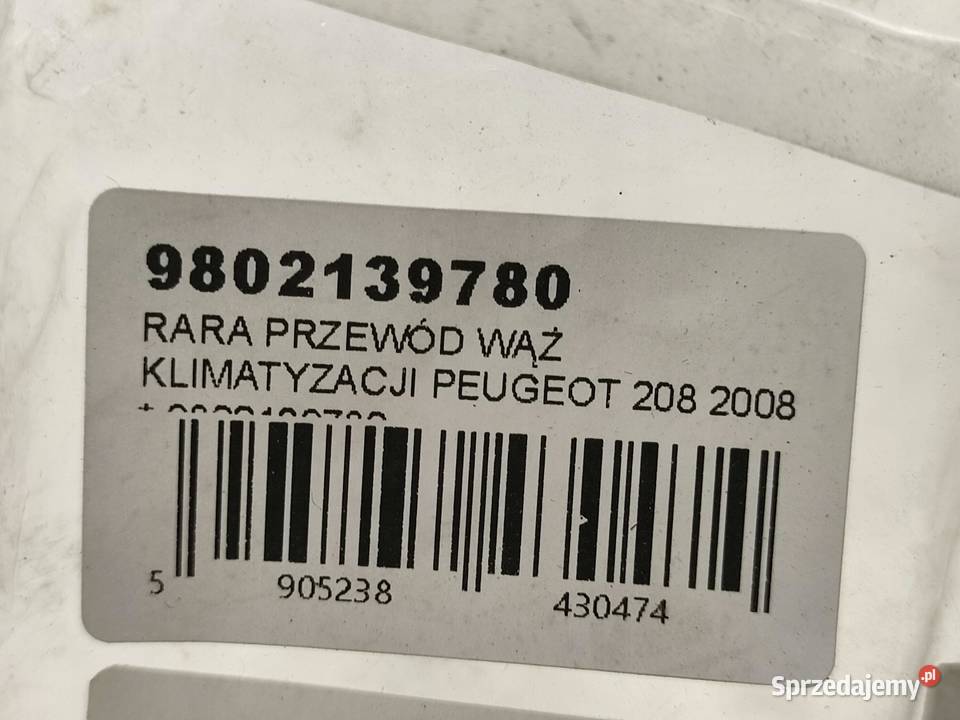 PRZEWÓD WĄŻ KLIMATYZACJI PEUGEOT 208 I 20122019 osobowe lubelskie