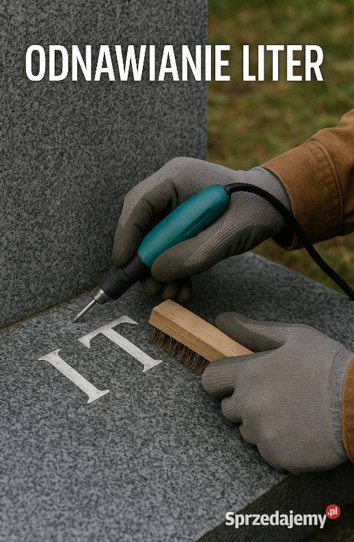 Renowacja wyblakłych liter na pomniku nagrobku dolnośląskie Wrocław