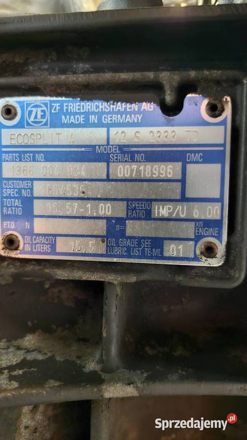 Skrzynia biegów ECOSPLIT 4 DAF manualna 12S233TD ciężarowe