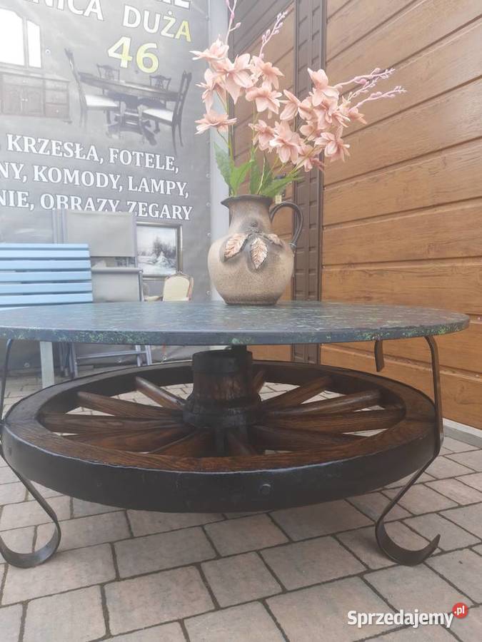 stolik kawowy ława z koła wozu