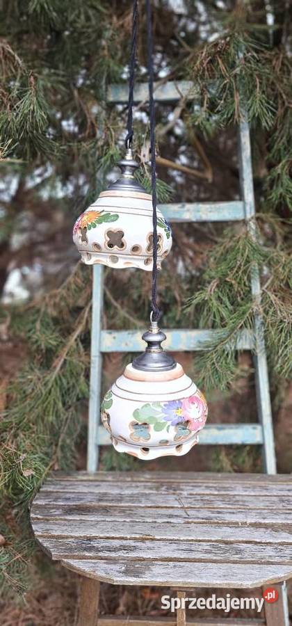 Lampa wiszaca ceramiczna ręcznie malowana Anielin