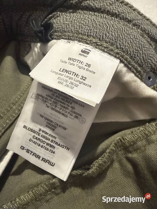 NOWE Spodnie GStar RAW damskie W26 L32 Cargo S Katowice