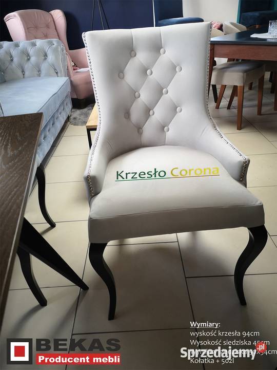 Sliczny Komplet Glamour Salon Stół i Krzesła 90cm mazowieckie Warszawa
