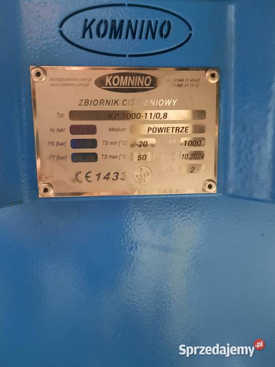 Zbiornik ciśnieniowy KOMNINO 1000L 11 bar 2024 Bielawa