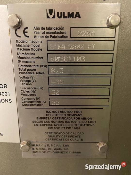 Maszyna pakująca STABILO niski przebieg gotowa Produkcja Łańcut