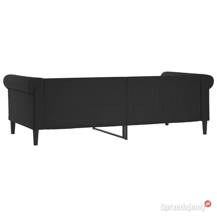 Sofa z funkcją spania czarna obita sztuczną Warszawa