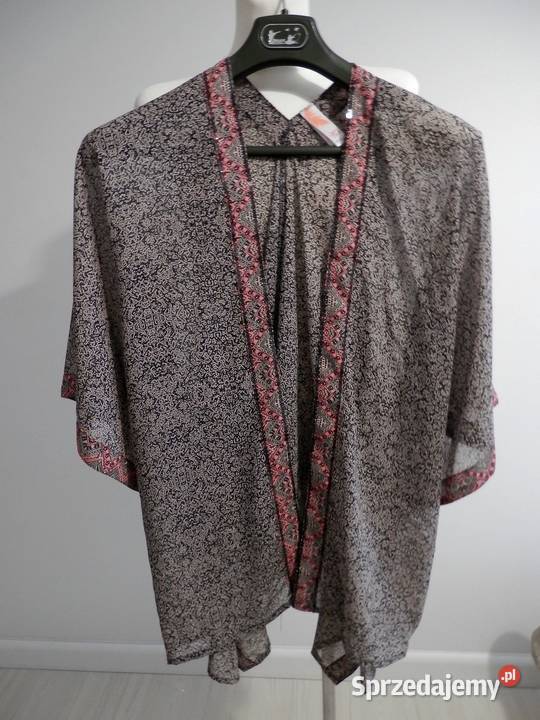 Tunika Plażowa Kimono Narzutka Orientalny Nadruk Bluzki i koszule Łomża