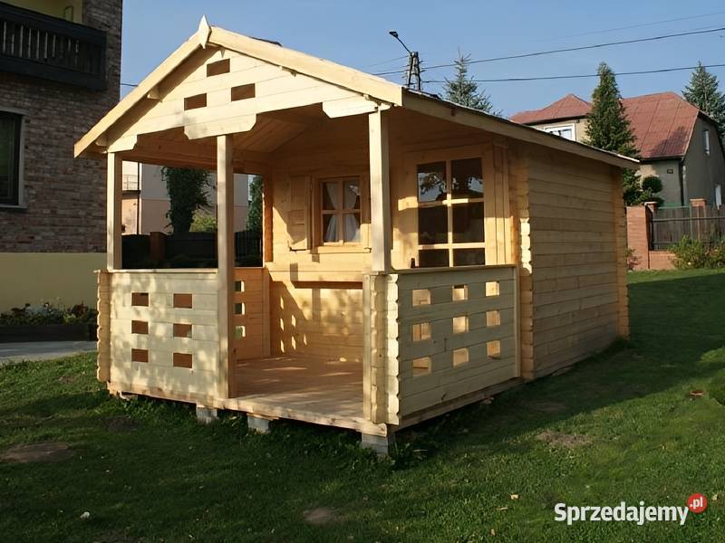 Domek drewniany Grześ z tarasem 3x5 balik 28mm Parzymiechy