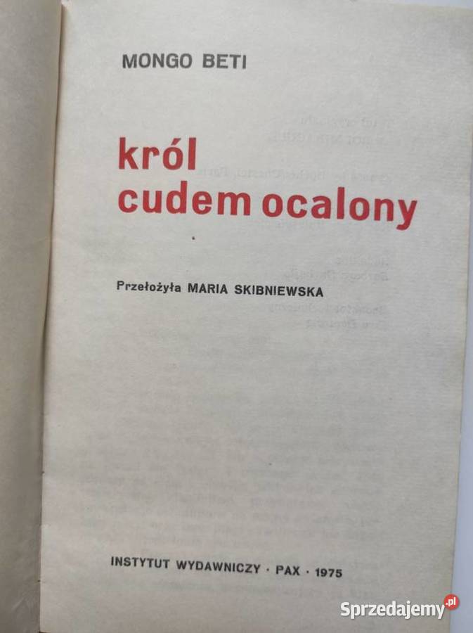 Mongo Beti Maria Skibniewska król cudem ocalony Książki i Podręczniki świętokrzyskie Kielce