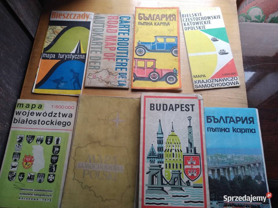 Stare mapy samochodowe i nie zabytek PRL zestaw Dąbrowa Górnicza