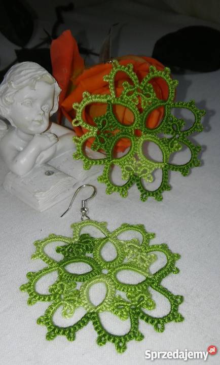 Kolczyki Frywolitkowe Wiśniowa