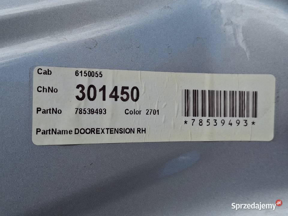 VOLVO FH4 PRZEDŁUŻENIE DRZWI PRAWYCH PRAWE Bieleń