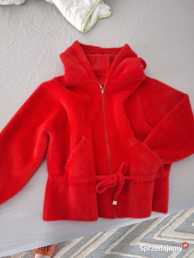 Sweter z alpaki czerwony cieplutki mieciutki Inny materiał Swetry i golfy sprzedam