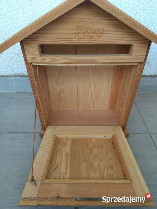 Skrzynka na listy drewniana zamykana na klucz lubuskie Siedlisko