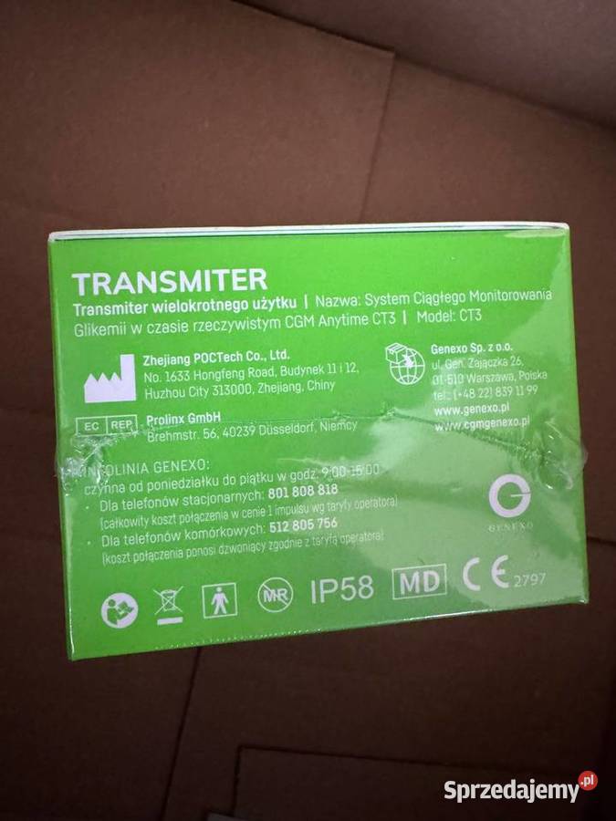 Transmiter CGM Anytime CT3 Genexo monitorowanie śląskie Dąbie