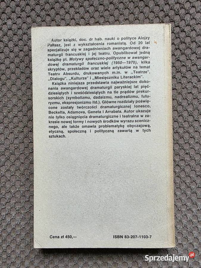 Jarryego do Becketta i Arrabala Alojzy Pałłasz ISBN 8320711037 Kraków