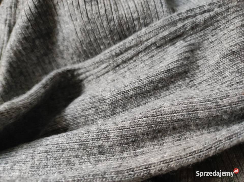 kaszmirowy sweter sweterek szary mięciutki