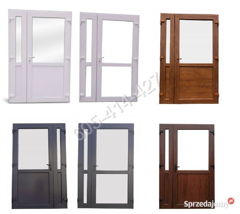 Drzwi pcv zewnętrzne sklepowe 90x210 białe