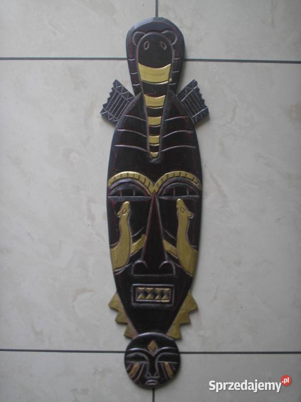 Ozdoba na ścianę afrykańska maska odcienie brązowego Kraków
