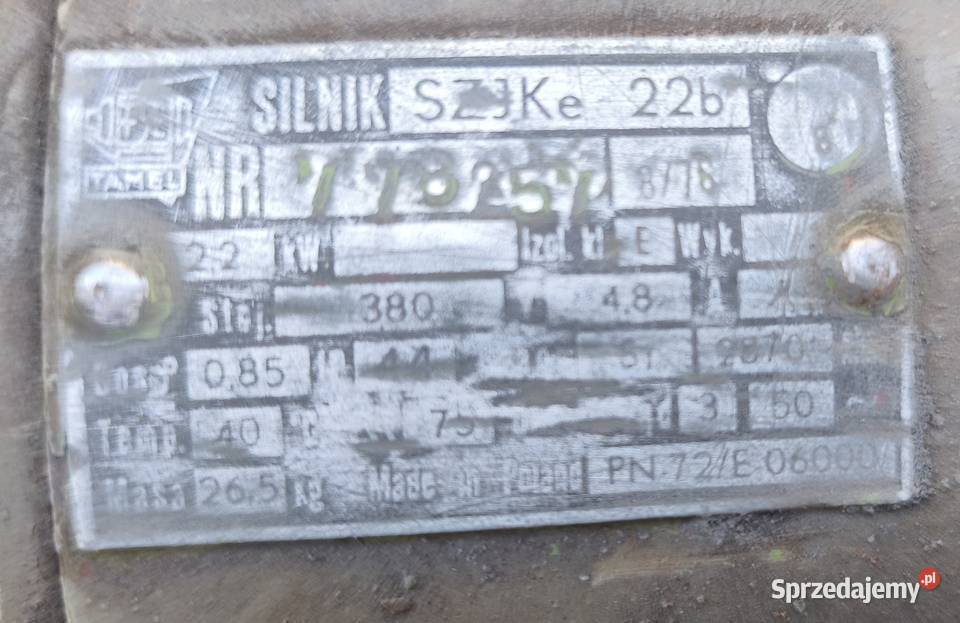 Silnik elektryczny 22 kW asynchroniczny 2870 obr Przedecz