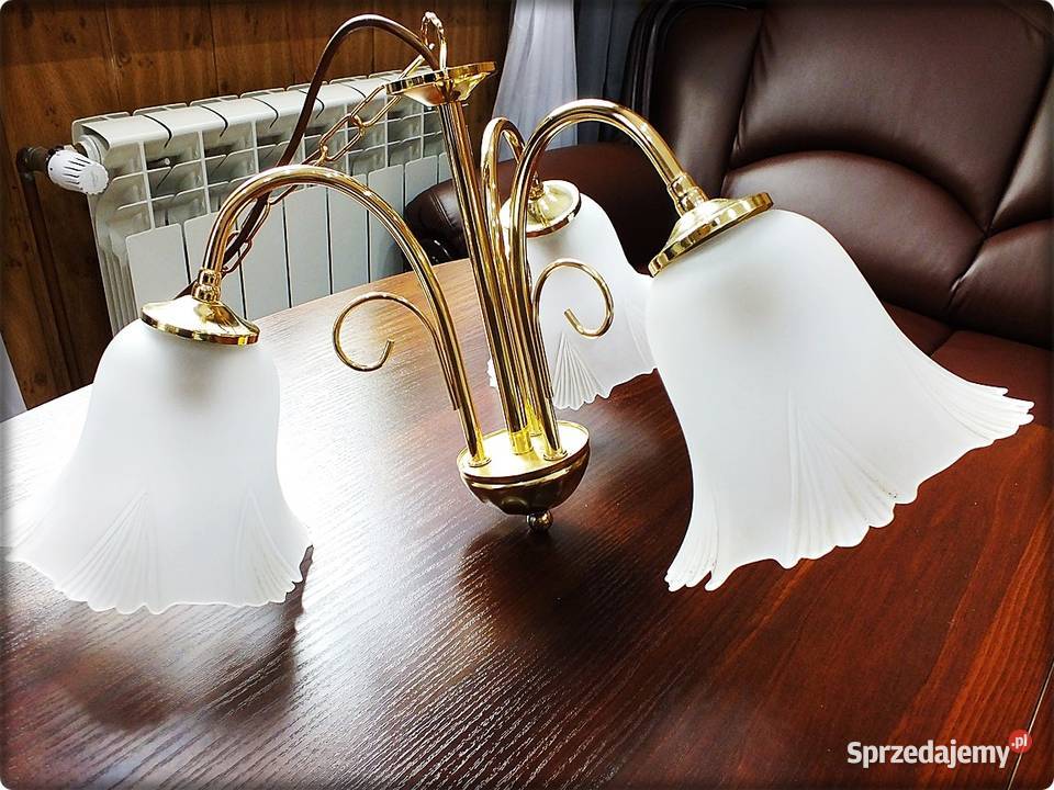 Złoty Żyrandol 3 ramienny Lampa wisząca sufitowa Żary