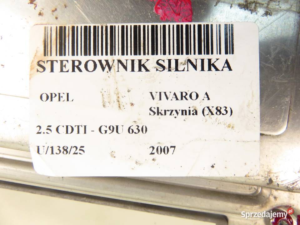 STEROWNIK OPEL VIVARO 25 CDTI G9U 630 sprzedam