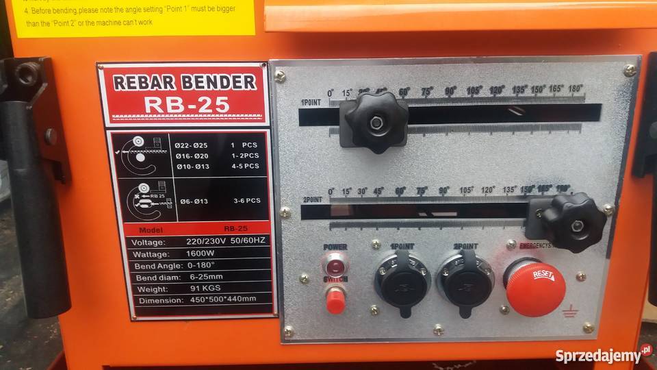 Giętarka mechaniczna do zbrojeń budowlanych do Produkcja Pabianice
