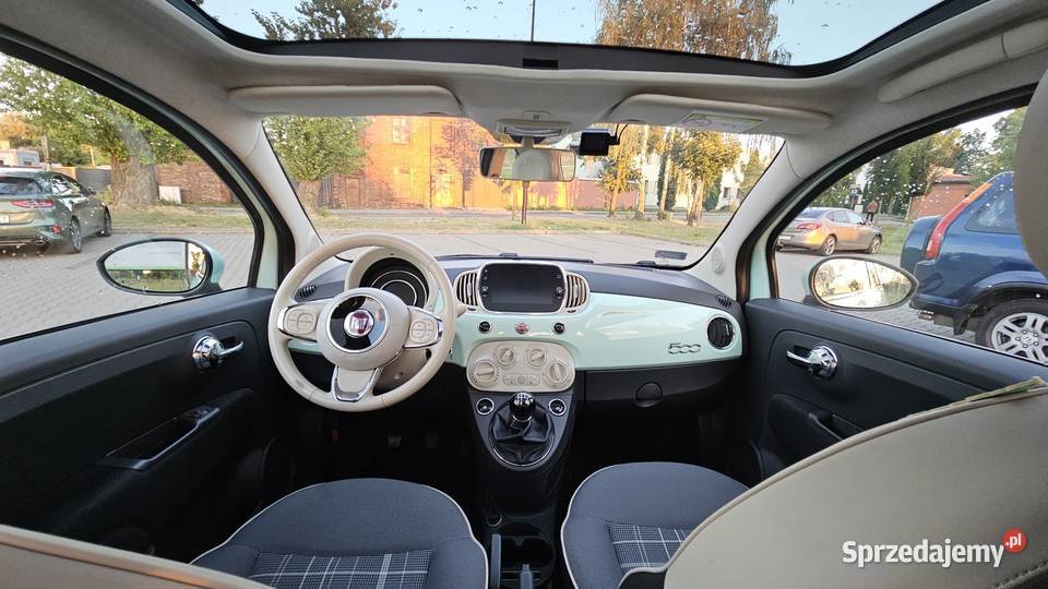 Fiat 500 Lounge MY2017 Miętowy panorama 875cm3 śląskie Ruda Śląska