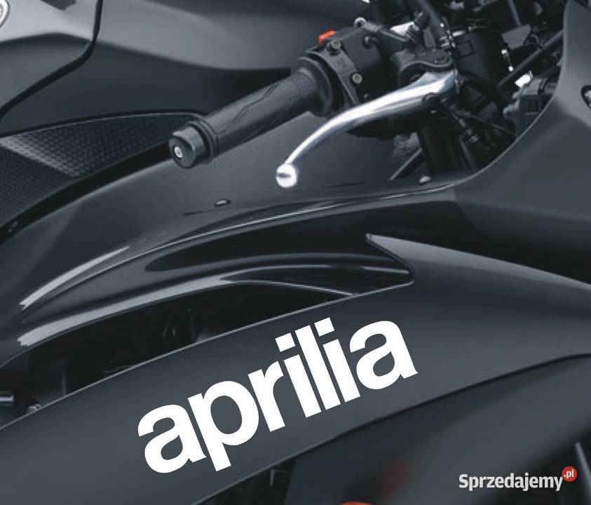 Aprilia białe naklejki na motocykl owiewka 15x45 Kraków